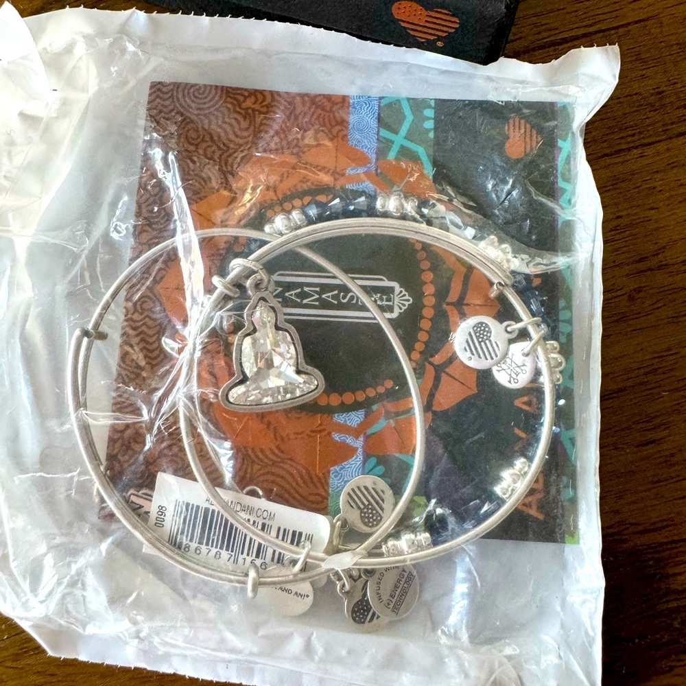 Alex and Ani Buddha bracelet set